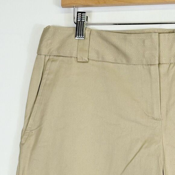Izod‎ Stretch Beige Sand Solid Twill Capris Cropped Pants Women's 10 NEW NWT - Picture 2 of 6
